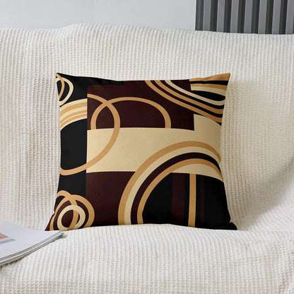 2er Set Geometrische Kissenbezüge 60x60cm - Braun Rot Dekor