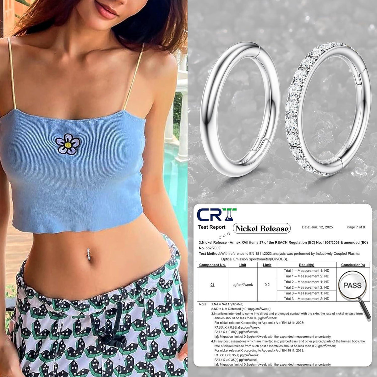 Bauchnabelpiercing Hoop Bananabells 2er Set Chirurgenstahl Klickverschluss
