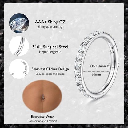 Bauchnabelpiercing Hoop Bananabells 2er Set Chirurgenstahl Klickverschluss