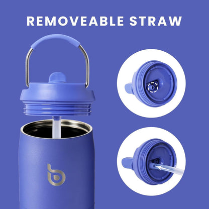Isolierte Wasserflasche Edelstahl 32oz mit Strohhalm Griff für