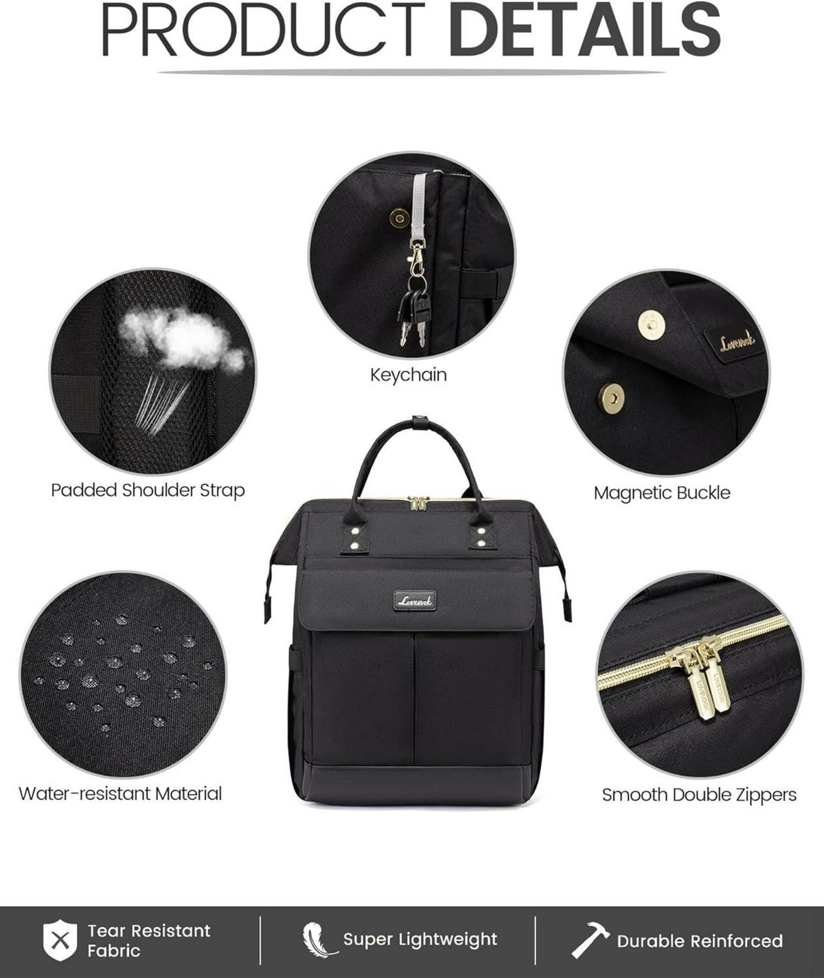 Laptop Rucksack Damen 17.3 Zoll Schulrucksack Mädchen Wasserdicht