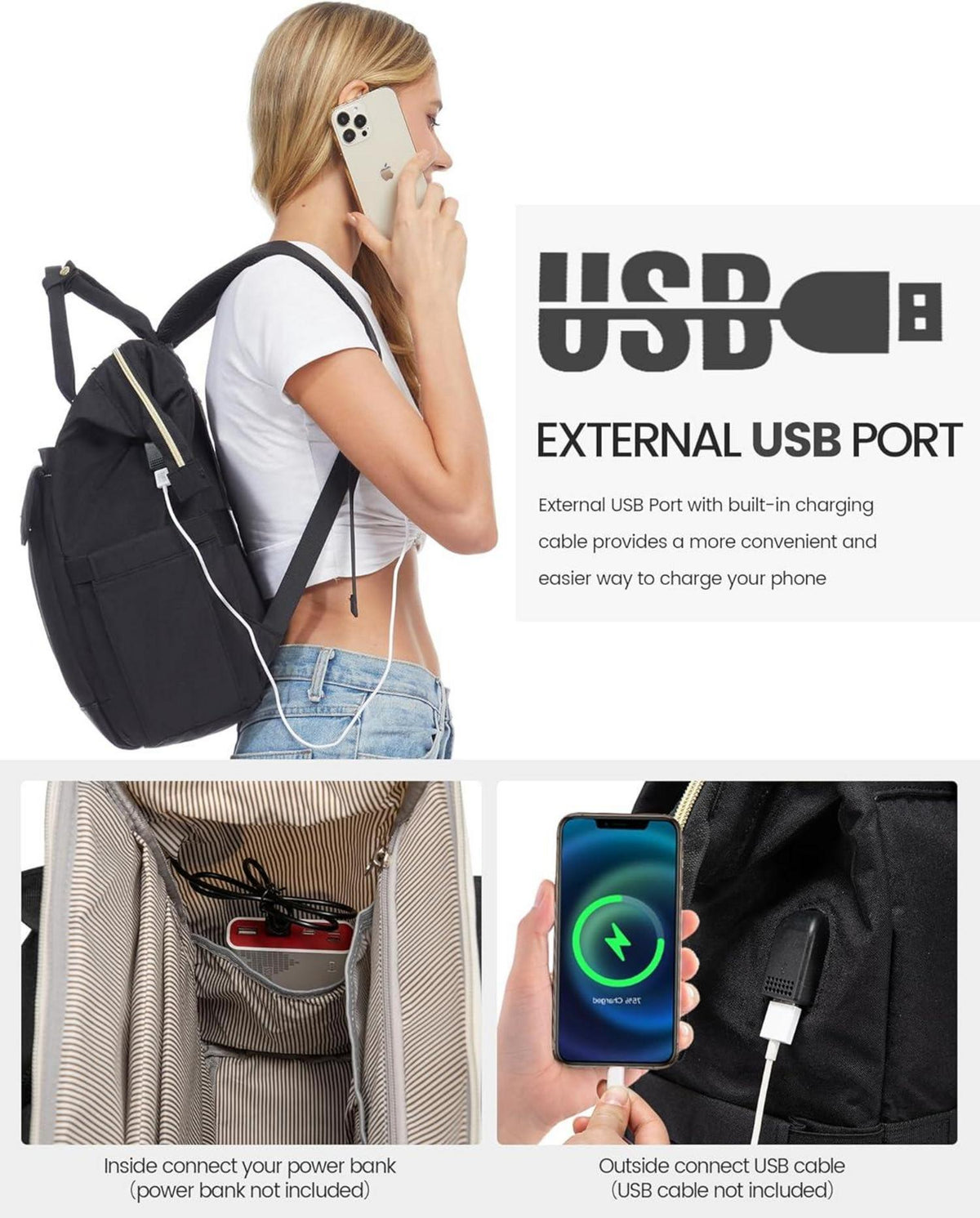 Schulrucksack Damen 17.3 Zoll Wasserdicht Kulturbeutel Mädchen LOVEVOOK