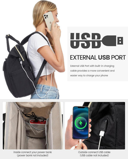 Schulrucksack Damen 17.3 Zoll Wasserdicht Kulturbeutel Mädchen LOVEVOOK