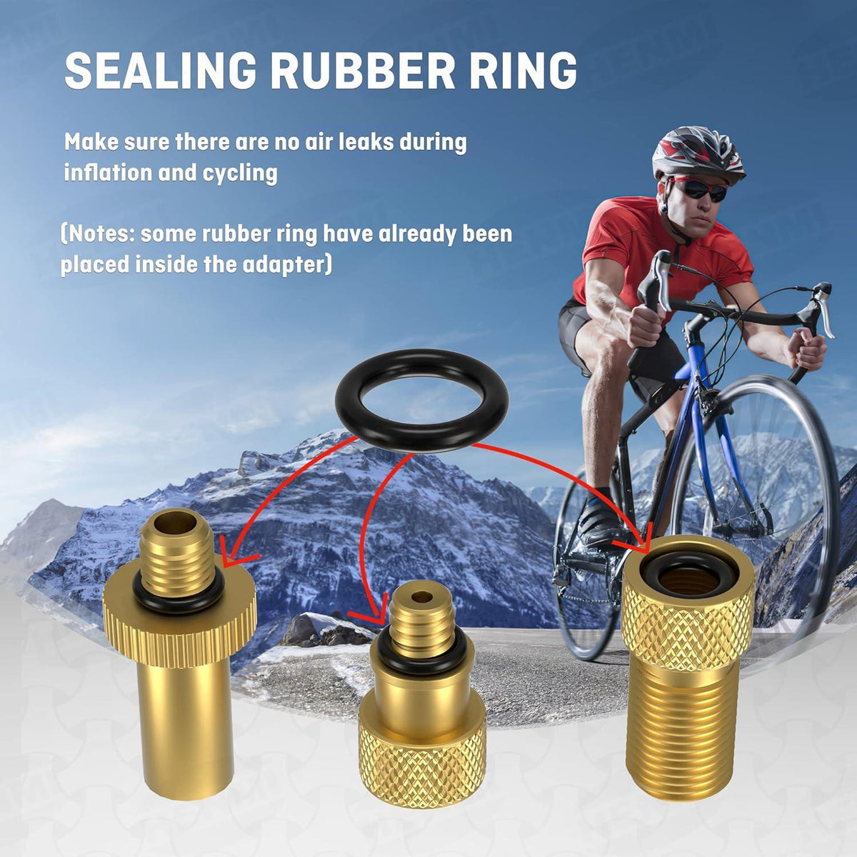 Fahrradventil Adapter Set Ventiladapter Autoventil französisches Valve Adapter