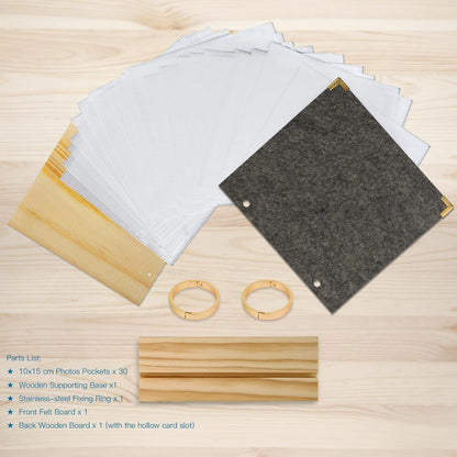 Holz Fotoalbum 10x15 zum Aufstellen mit 60 Bildern