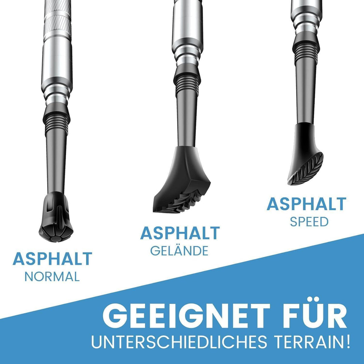 12x Nordic Walking Gummipuffer Universal 11mm für Asphalt & Kies
