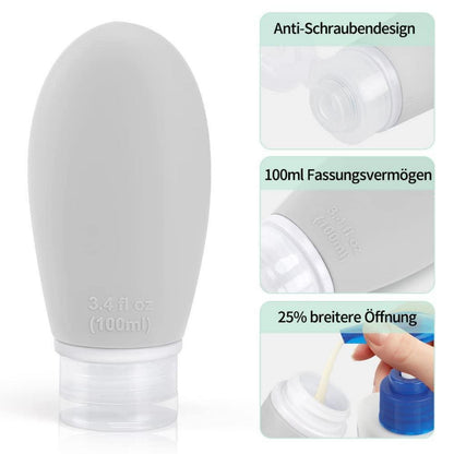 100ml Silikon Reiseflaschen Set 4er-Pack Auslaufsicher