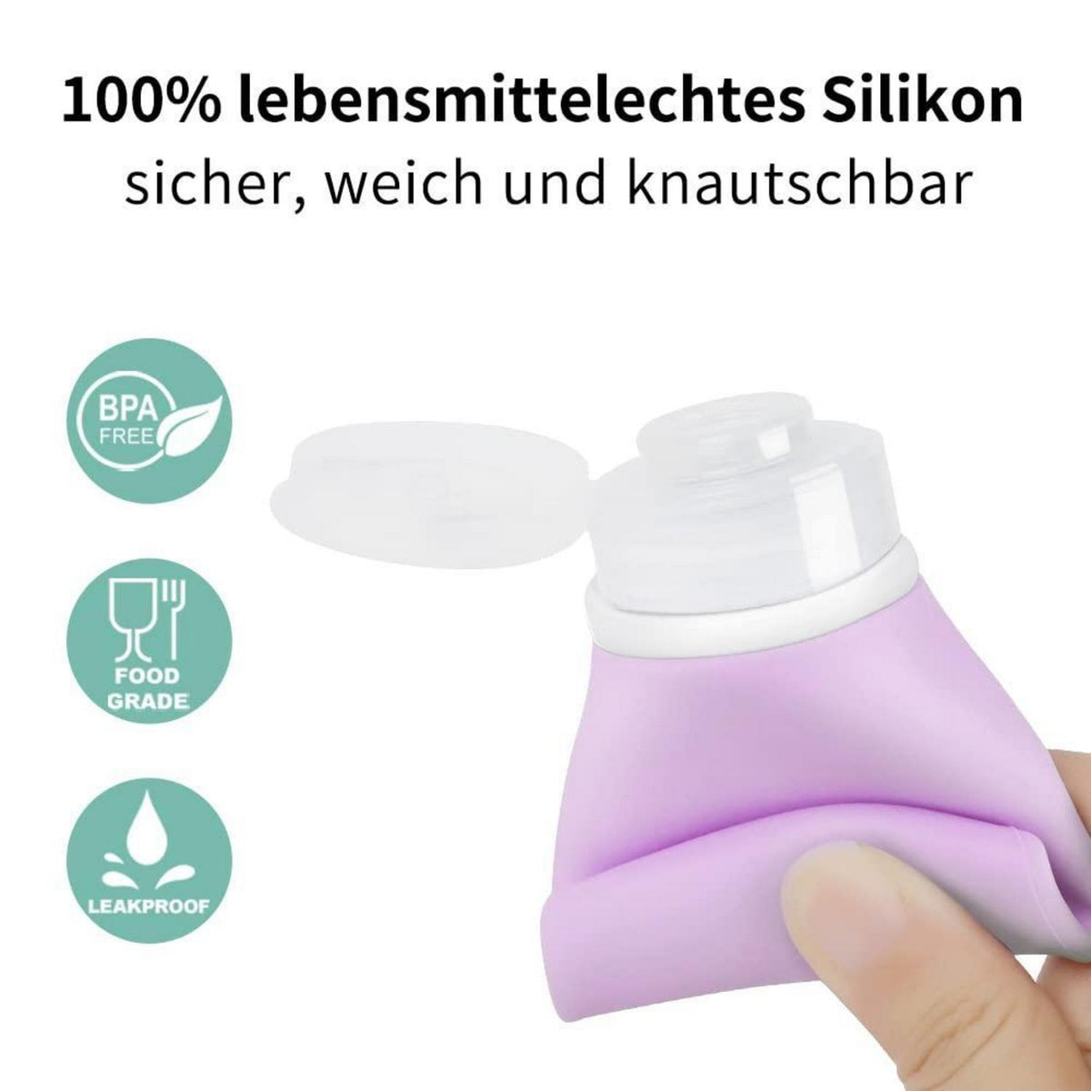 100ml Silikon Reiseflaschen Set – 4er Auslaufsicher
