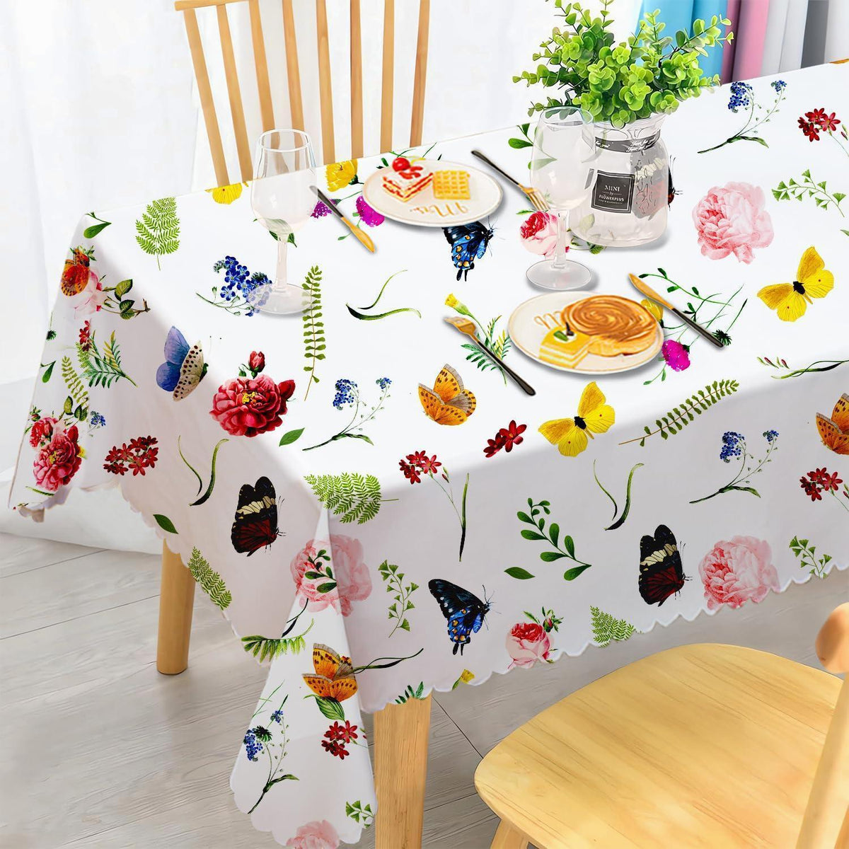 Wetterfeste Tischdecke Rechteckig, Floral, 110x140 cm
