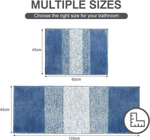 Enyhom Mikrofaser Badteppich Set Blau Rutschfeste Saugfähig