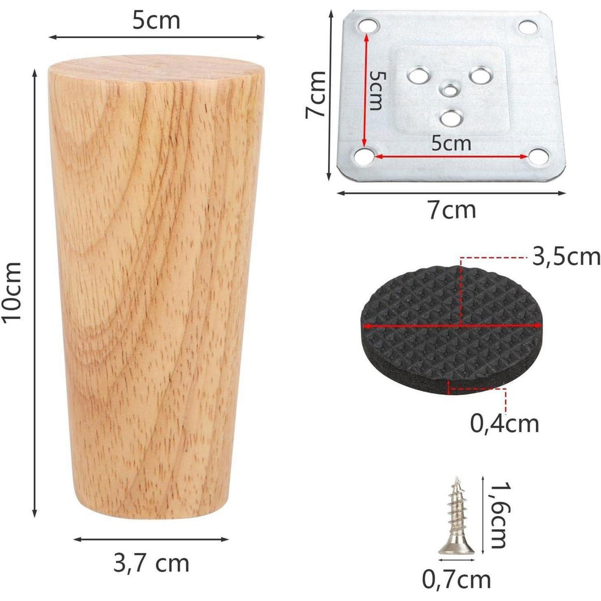 Holzmöbelfüße 10cm – Robuste Möbelbeine Eiche für Sofa & Co.