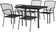 Garten Essgruppe 5-TLG. Tisch 4 Stühle Stapelbar