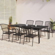vidaXL Gartenmöbel Essgruppe 7tlg. Tisch+6 Stapelstühle