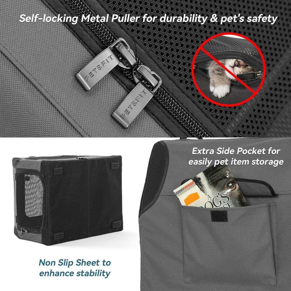 Faltbare Hundebox Auto – Grau, Verstellbar & Sicher