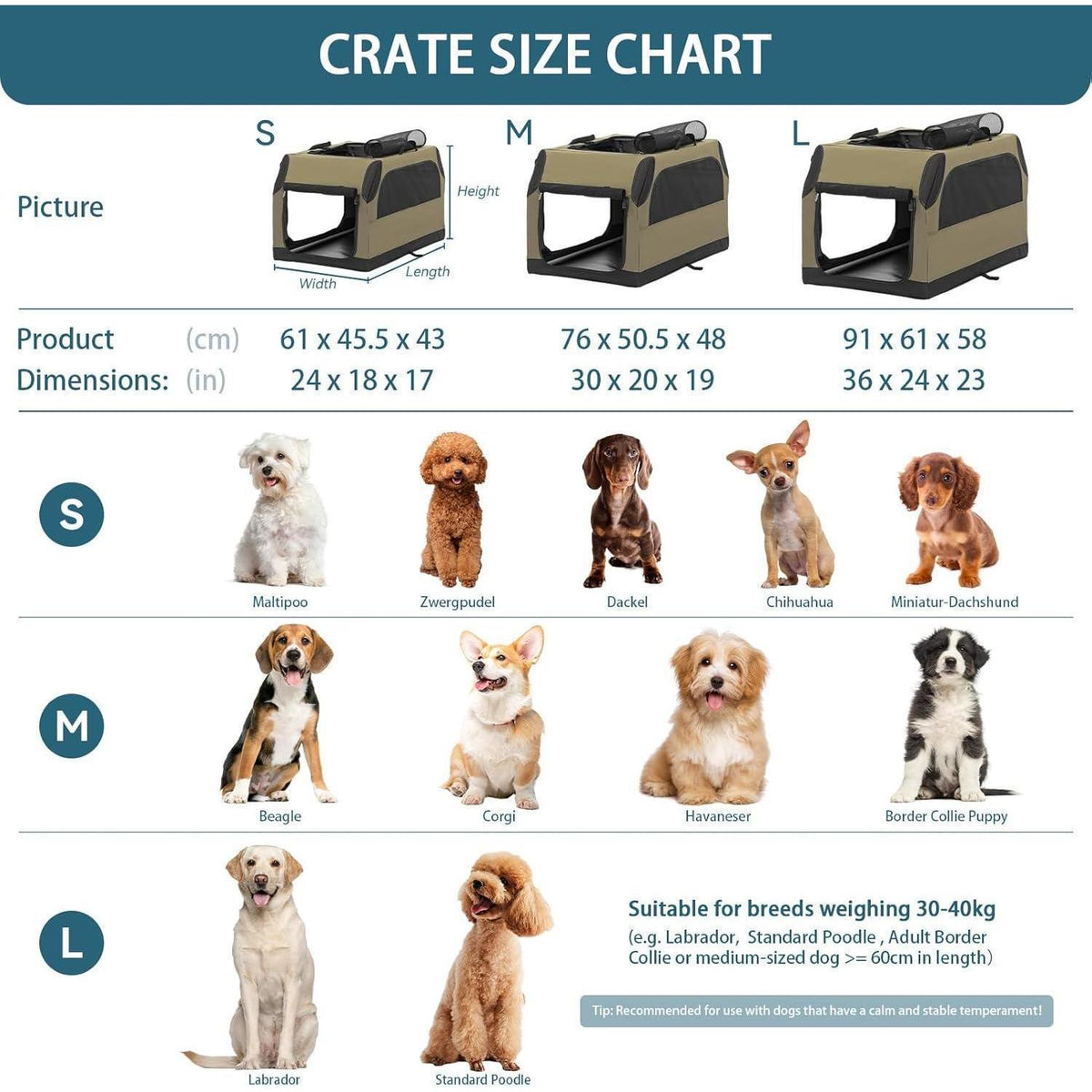 Faltbare Hundebox Auto – Grau, M – Sicher & Komfortabel