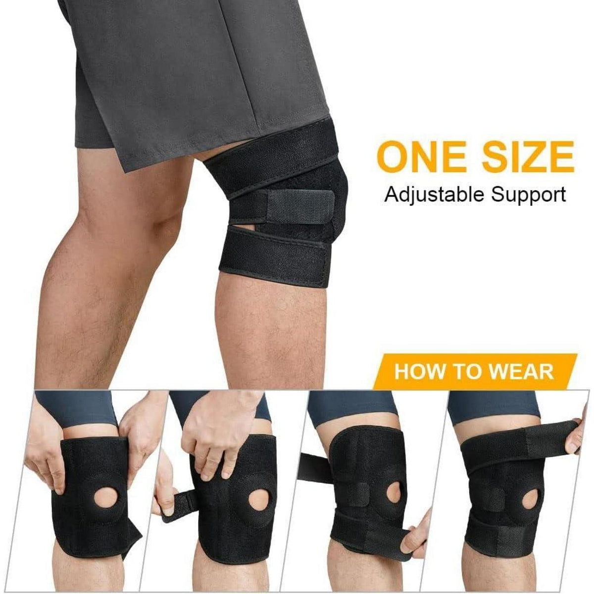Sport Kniebandage für Männer Damen, Verstellbare Patella