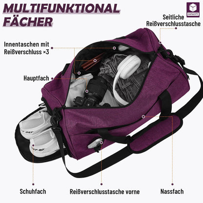 Sporttasche für Damen und Herren, 35L Reisetasche mit