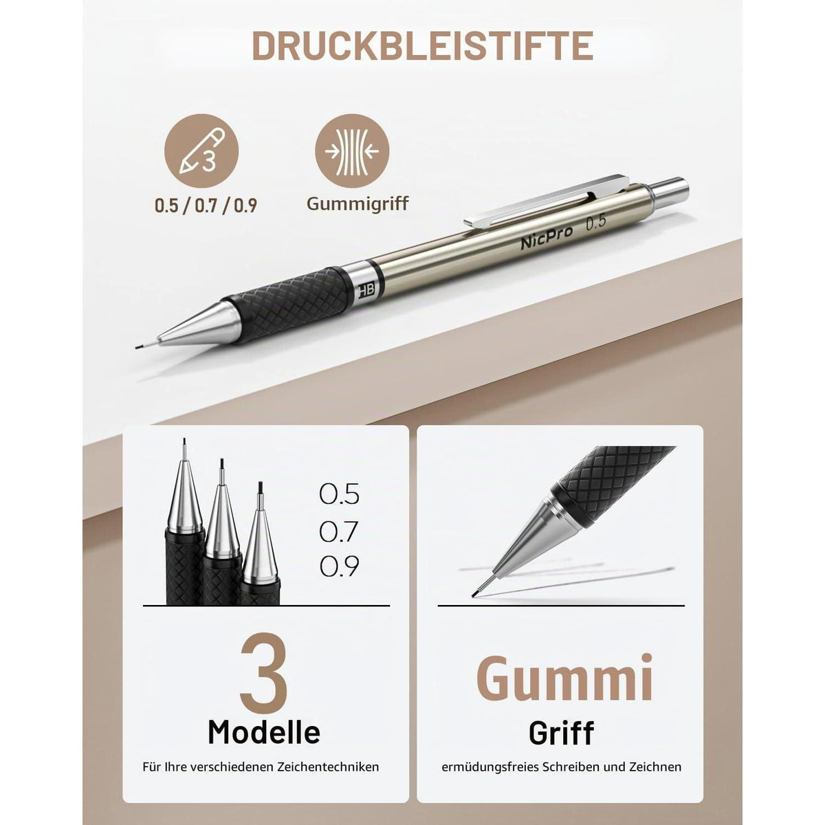 Druckbleistift Set 35-teilig – Zeichenstifte für Skizzieren & Zeichnen