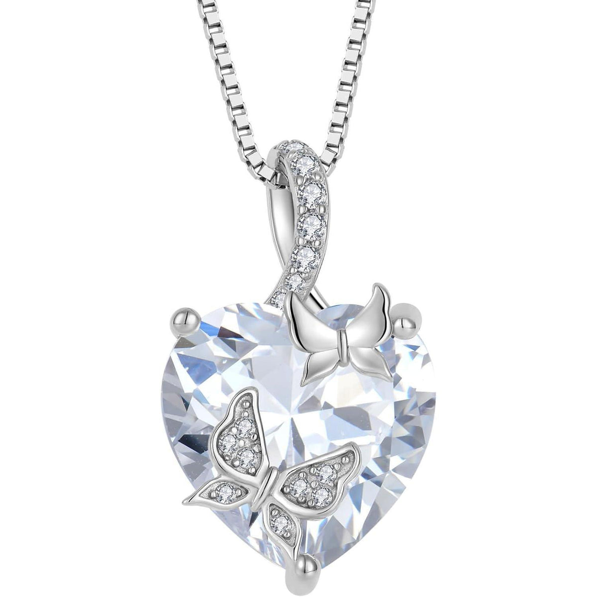 Schmetterling Halskette Damen 925 Sterling Silber mit Zirkonia Geburtsstein