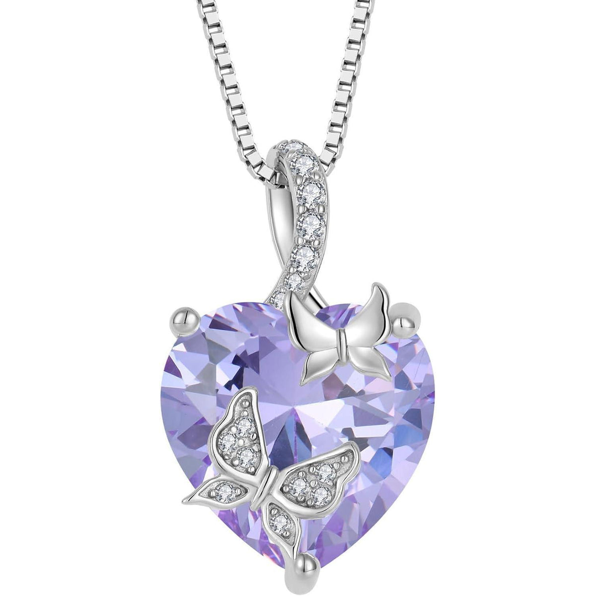 Schmetterling Halskette Damen 925 Sterling Silber mit Alexandrit Geburtsstein