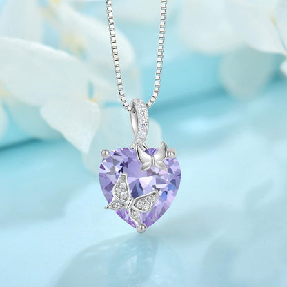 Schmetterling Halskette Damen 925 Sterling Silber mit Alexandrit Geburtsstein