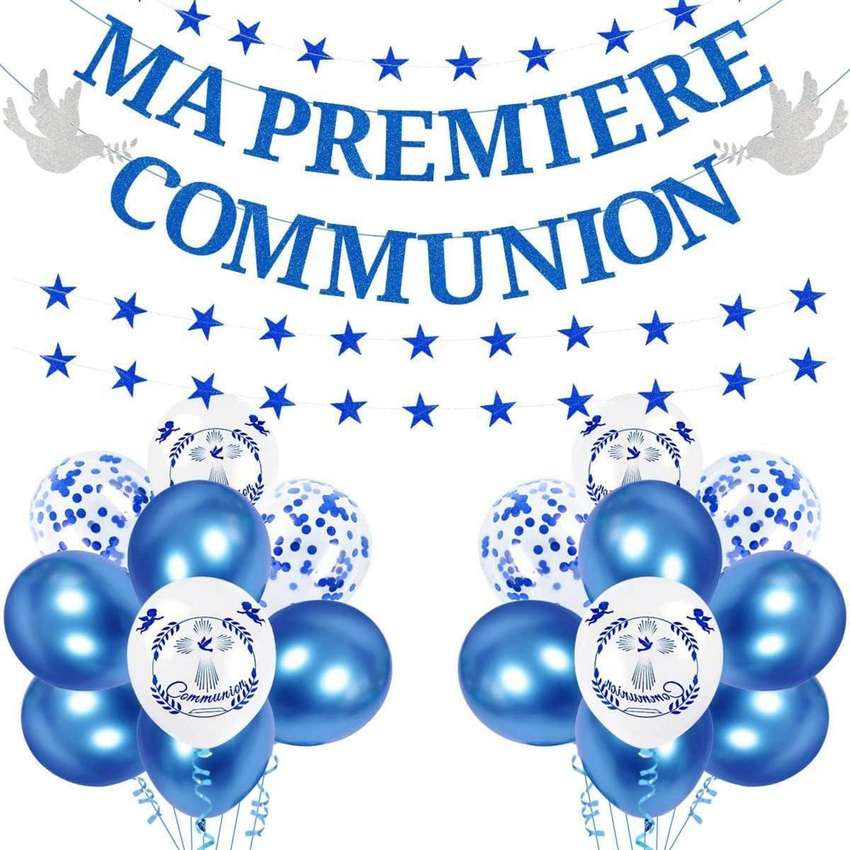 Kommunion Dekoration Luftballons Blau 2er Set