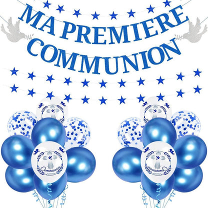 Kommunion Dekoration Luftballons Blau 2er Set