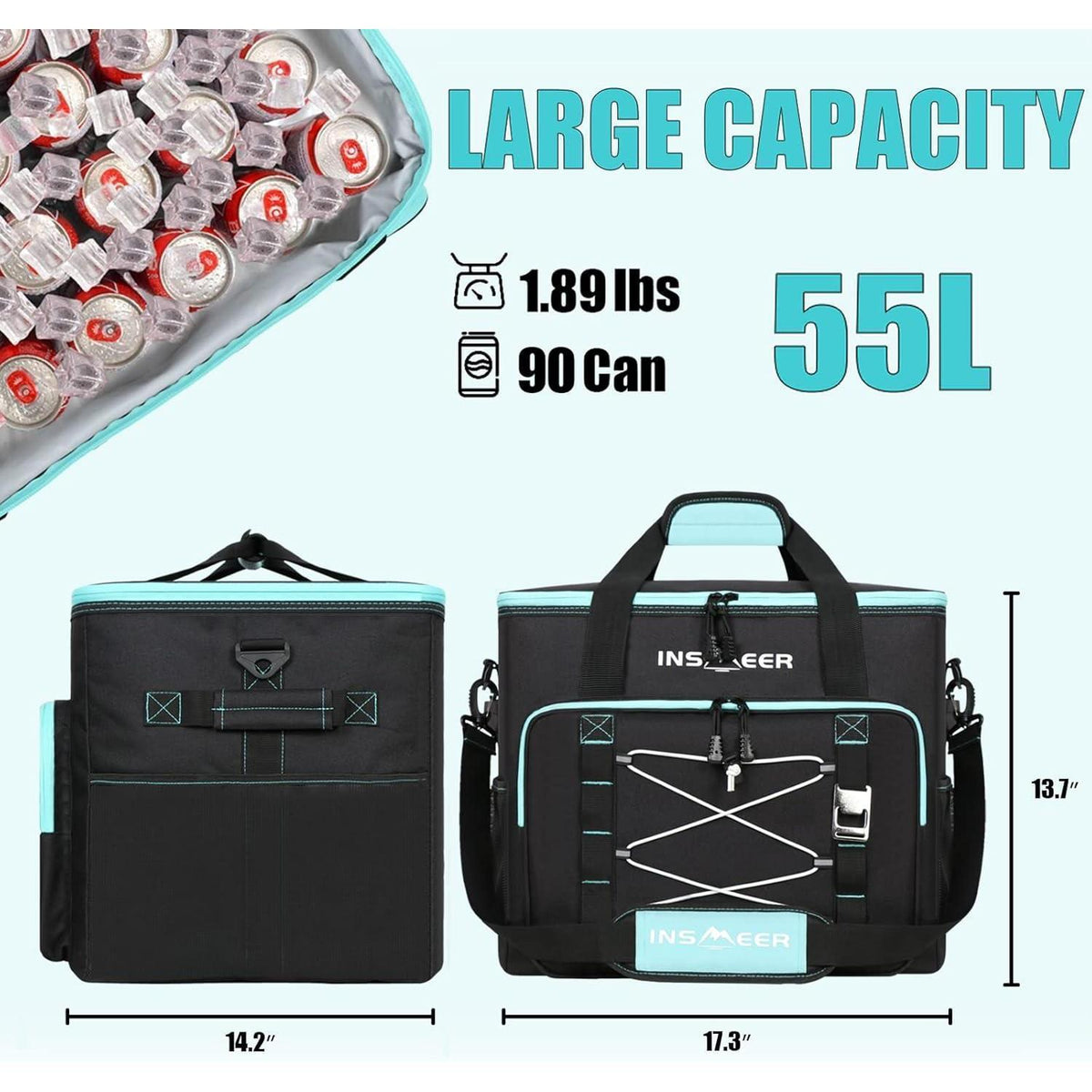Kühltasche 55L – Groß, Faltbar & Auslaufsicher für Picknick & Camping