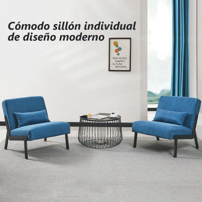 Moderner Lounge Sessel Dunkelblau – Bequemer Relax Sessel mit Kissen
