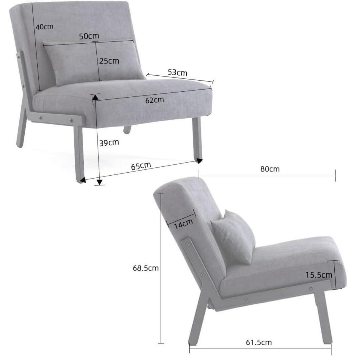 Moderner Lounge Sessel Dunkelgrau – Bequemer Relax Sessel mit Kissen