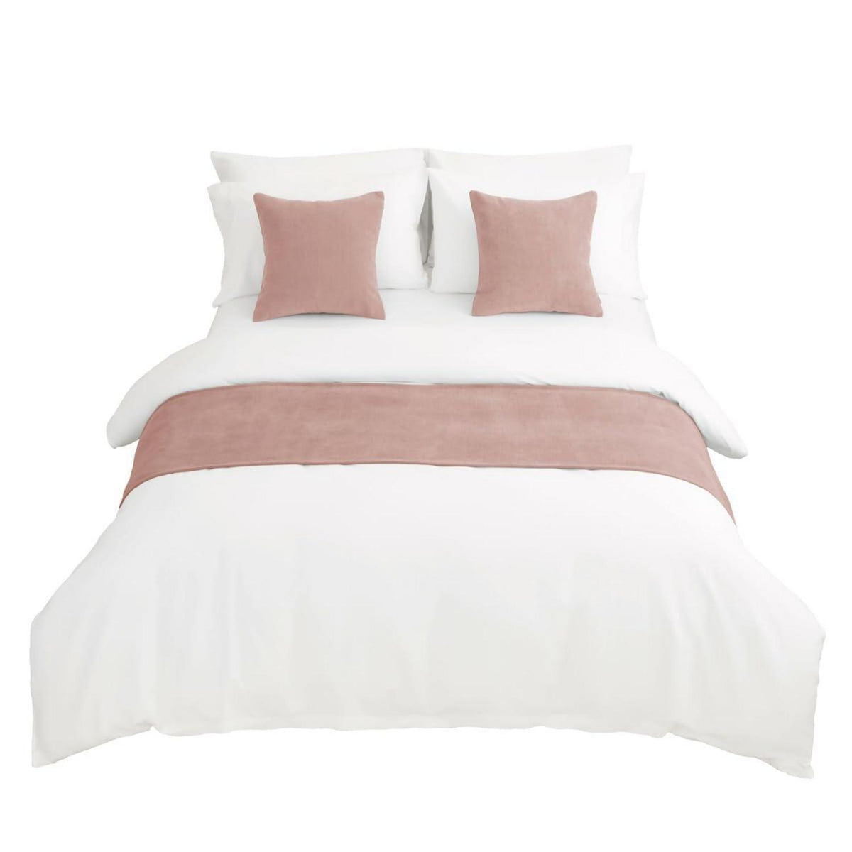 Bettläufer Chenille Koralle Rosa 260x50cm Modern
