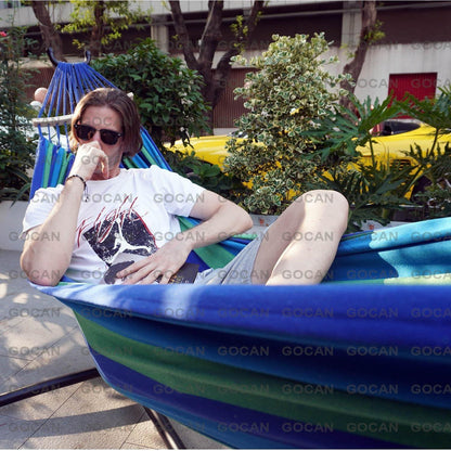 Hängematte für 2 Personen, 220x160cm, 300kg, Baumwolle, Rot/Blau