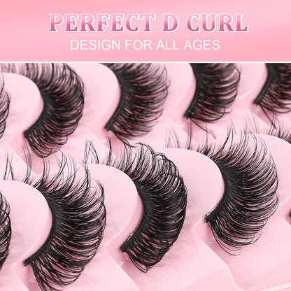 3D Cateye Wimpern Set | 10 Paar D Curl False Eyelashes