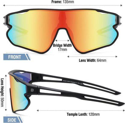 DUCO Kinder Sport Sonnenbrille Jugend Baseball TR90 Rahmen
