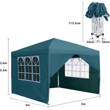 3x3 Faltpavillon Wasserdicht – Garten- & Partyzelt mit Seitenteilen