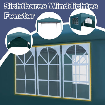 3x3 Faltpavillon Wasserdicht – Garten- & Partyzelt mit Seitenteilen