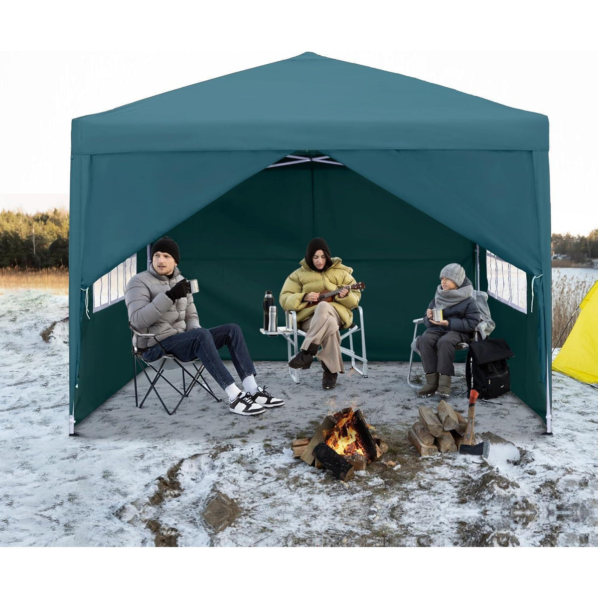3x3 Faltpavillon Wasserdicht – Garten- & Partyzelt mit Seitenteilen