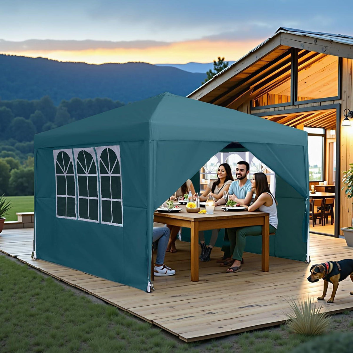 3x3 Faltpavillon Wasserdicht – Garten- & Partyzelt mit Seitenteilen