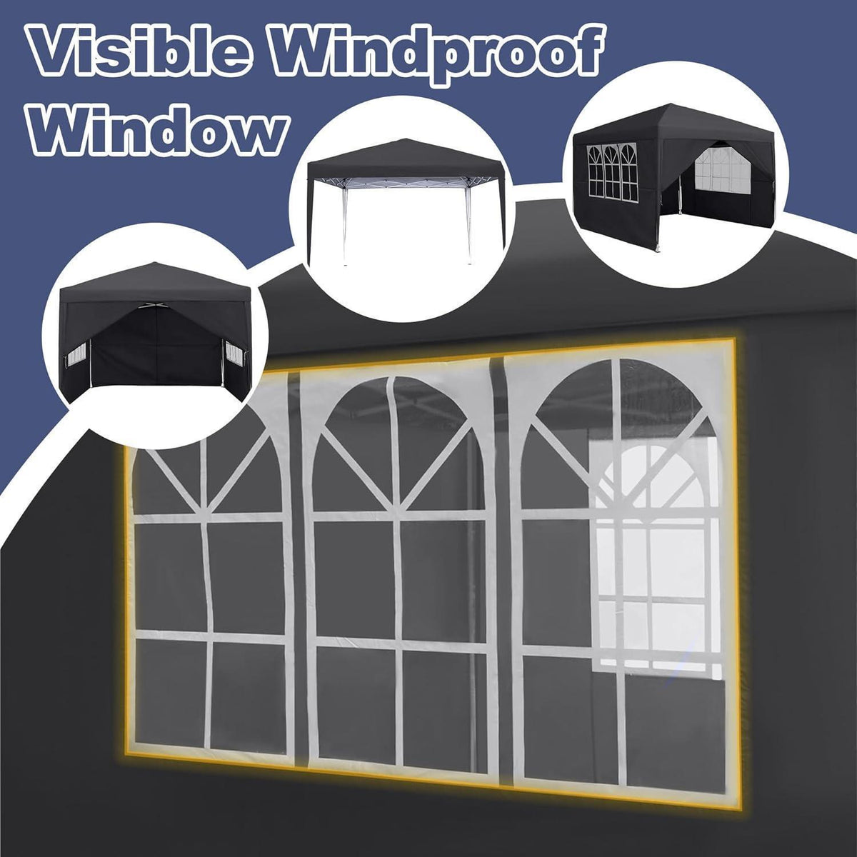 Faltpavillon 3x3m mit Seitenteilen – UV-Schutz & Schnellaufbau