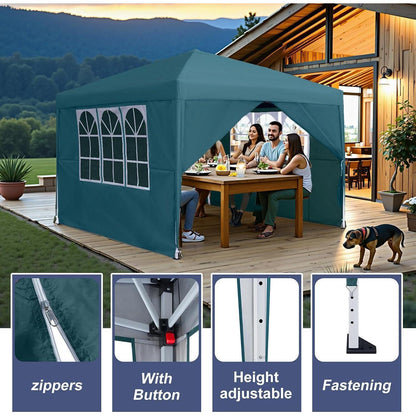Faltpavillon 3x3m mit Seitenteilen – Garten & Partyzelt