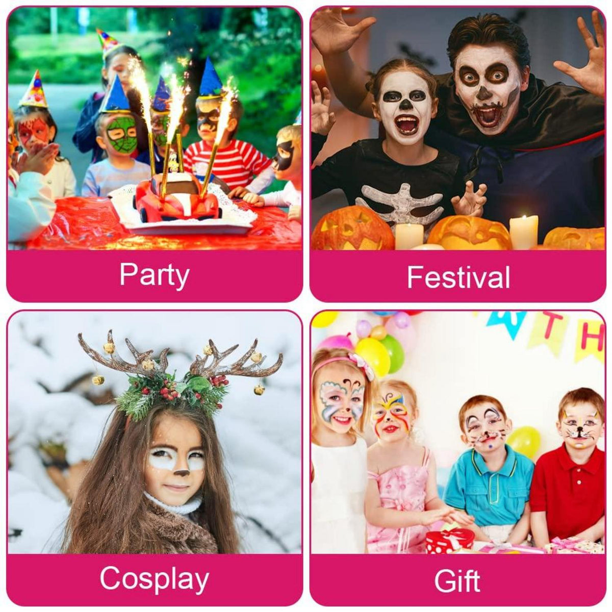 Kinderschminke Set 16 Farben Gesichtsfarbe Schminkstifte Bodypaint Karneval