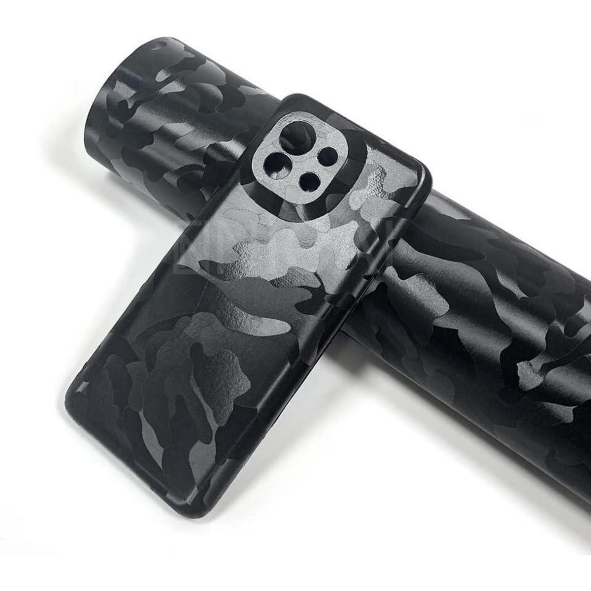 Autofolie Camouflage Schwarz Glänzend Matt – Car Wrapping Folie 45x152cm