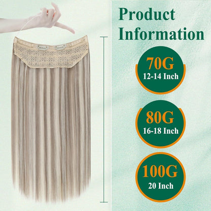 Echthaar Wire Extension Braun Aschblond Platinblond 40cm
