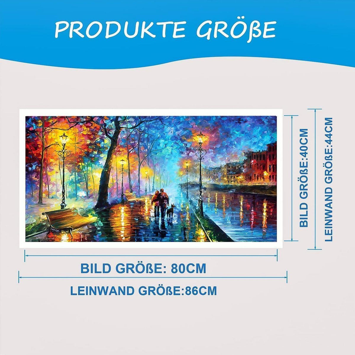 Malen nach Zahlen Landschaft xxl – DIY Handgemaltes Bild 40x80cm