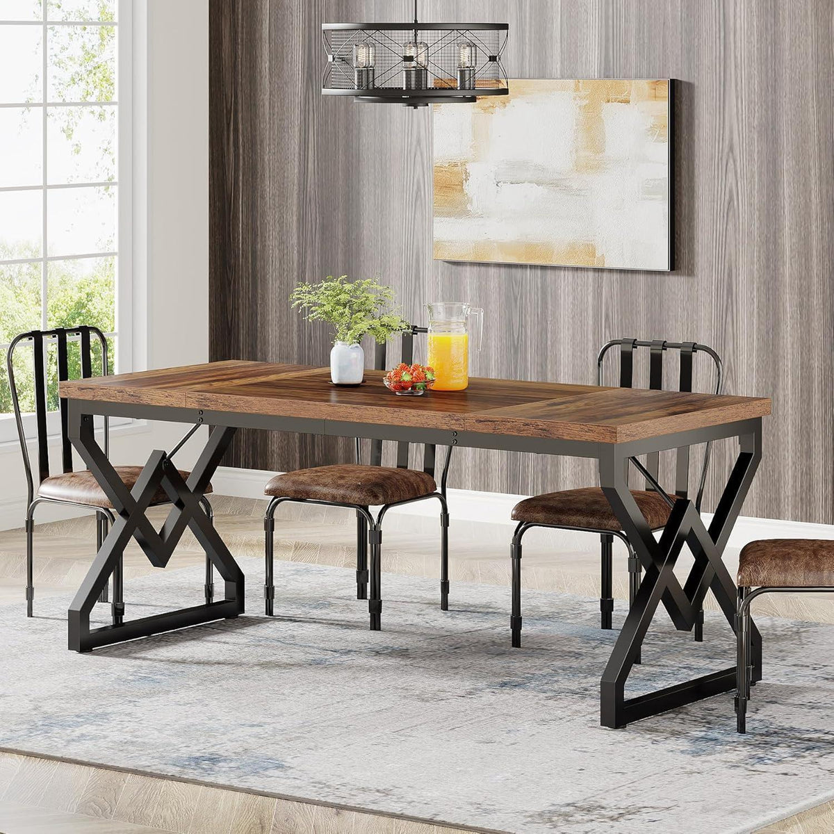 Großer Schreibtisch 160x70cm – Modernes Arbeitszimmer mit Metallrahmen
