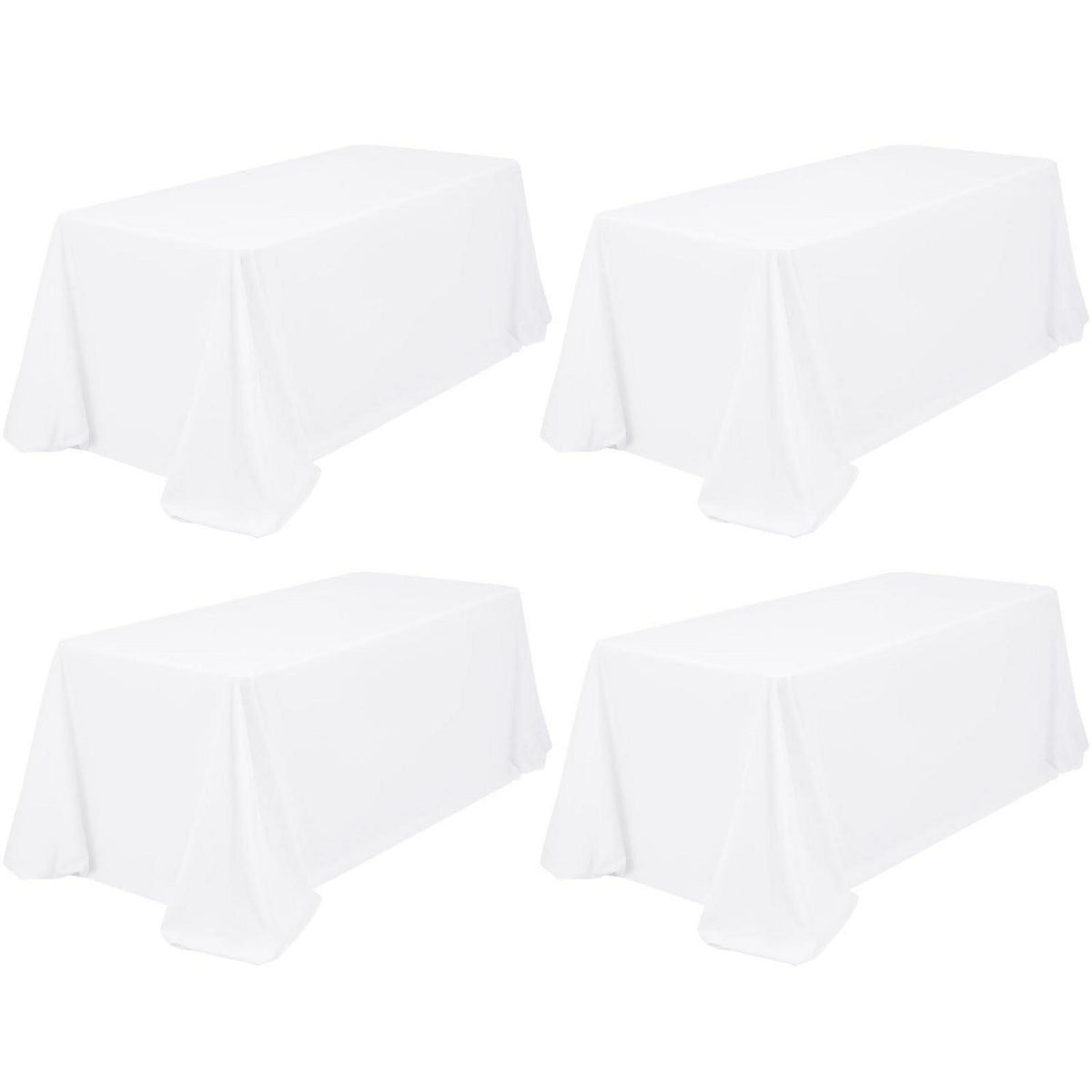 Weiße Tischdecken Rechteckig 229x396 cm - 4er Set