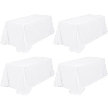 Weiße Tischdecken Rechteckig 229x396 cm - 4er Set