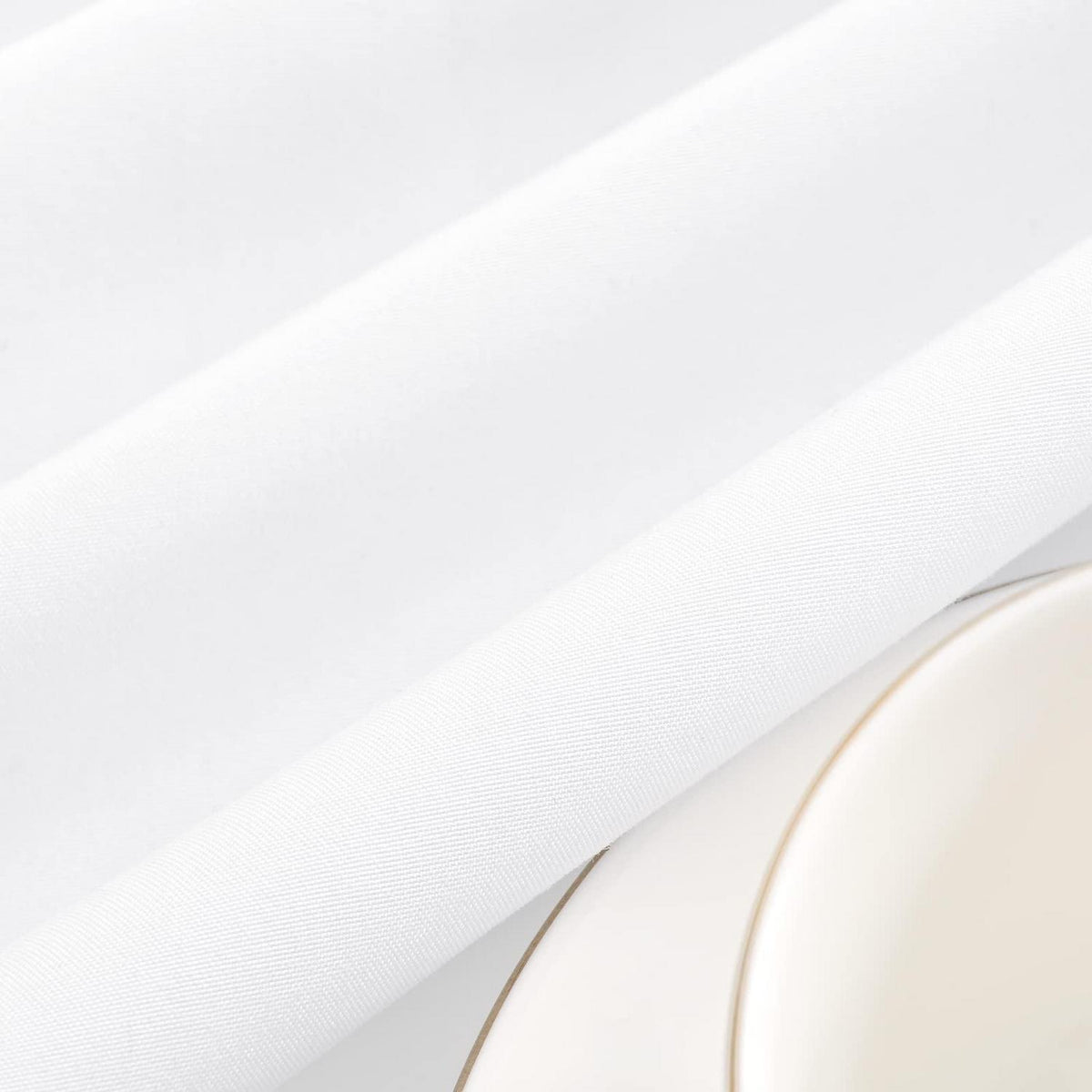 4x Runde Tischdecke Weiß 300cm – Polyester, Knitterfrei
