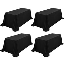 4x Schwarze Tischdecke 229x396 cm Rechteck für 8-Fuß Tische