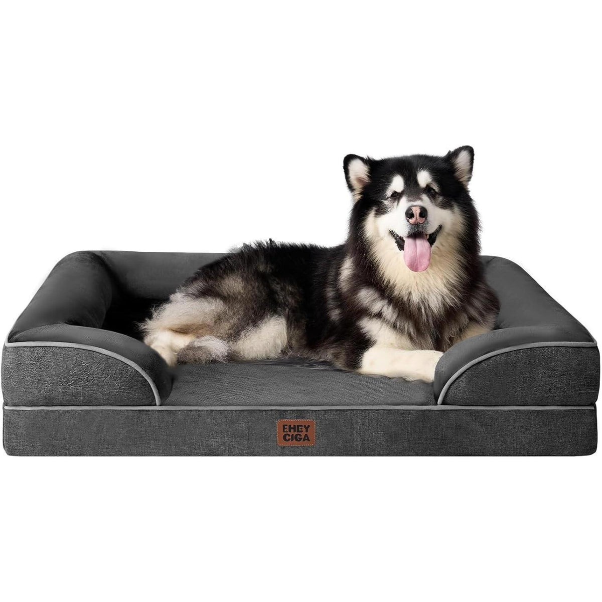Orthopädisches Hundebett XXL mit Memory Foam, Dunkelgrau